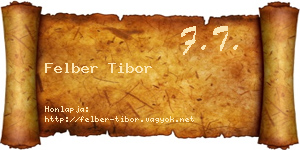 Felber Tibor névjegykártya